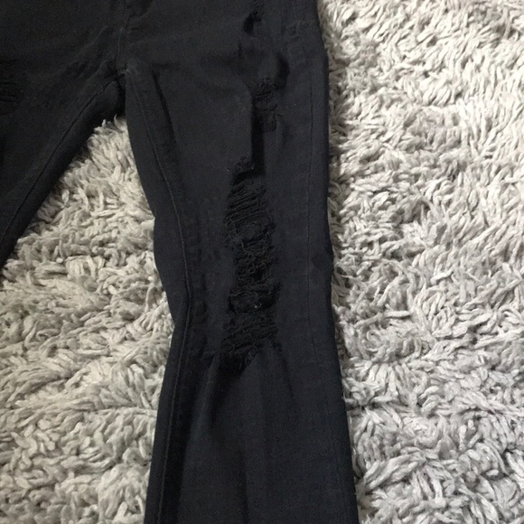 Express Black Distressed Mid Rise Jeans - Picture 2 of 8